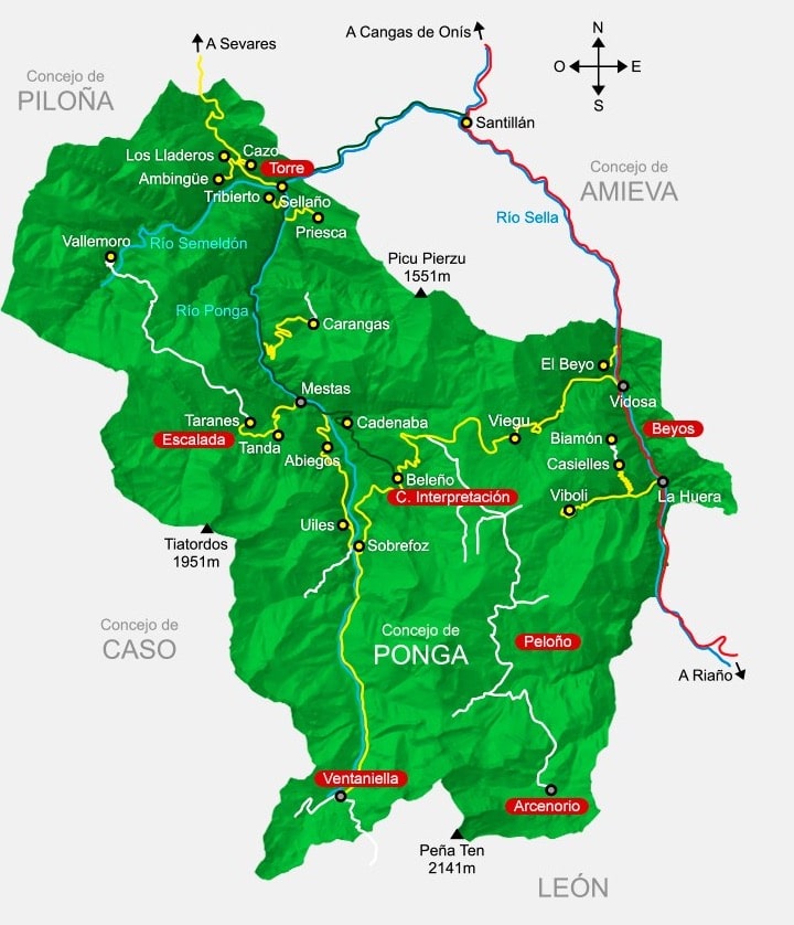 mapa de Ponga. derechos: Asociación Tiatordos.