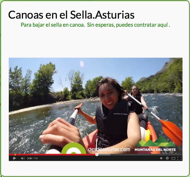 turismo activo Canoas y actividades en el Sella. Picos de EuropaCanoas y actividades en el Sella. Picos de Europa