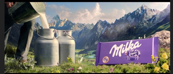 Milka se relaciona con las montañas suizas