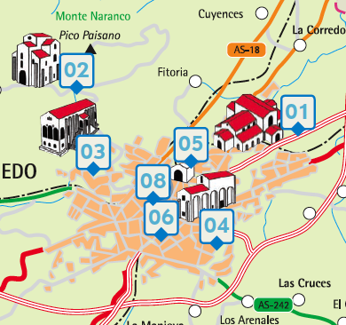 Informacion turística de Oviedo. Guía del Prerrománico.